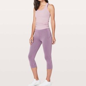 Lululemon In Movement Crop *Everlux 19" Smoked Mulberry size 4